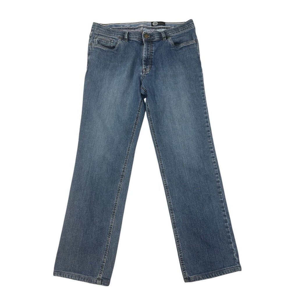 HILTL 36x 30 Straight Medium Wash Relax Fit Denim Blue Jeans